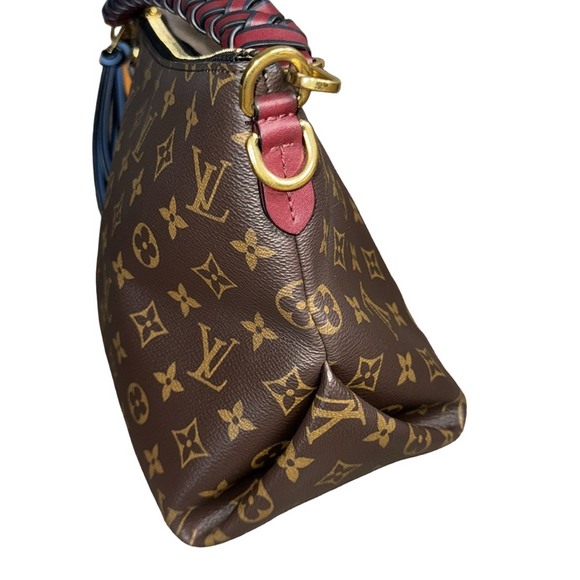 Louis Vuitton Brown Monogram Shoulder Bag with Red and Gold Accents - Picture 5 of 9